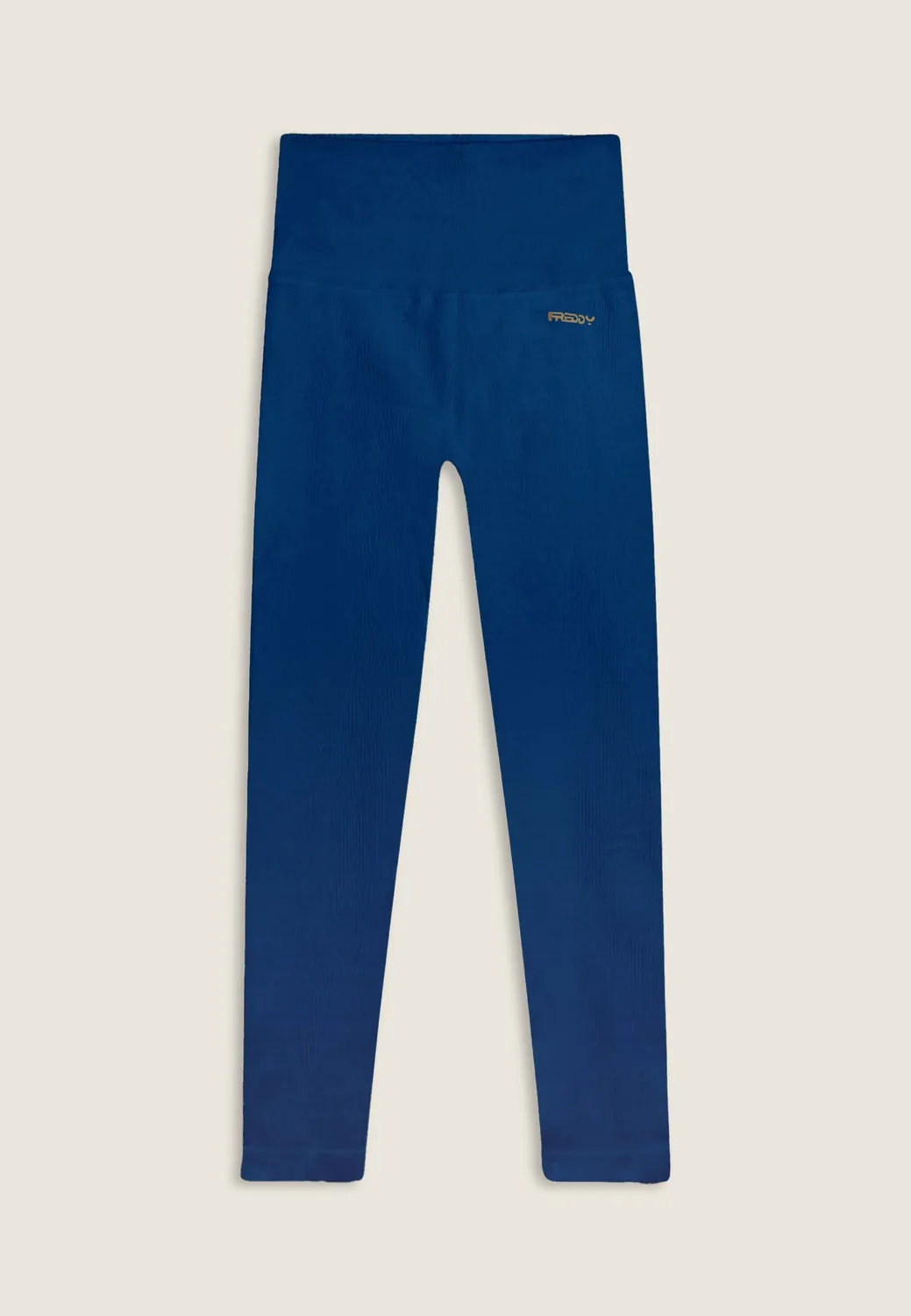 Freddy 7/8 Leggings Seamless Rippen Monaco Blue hoher Bund