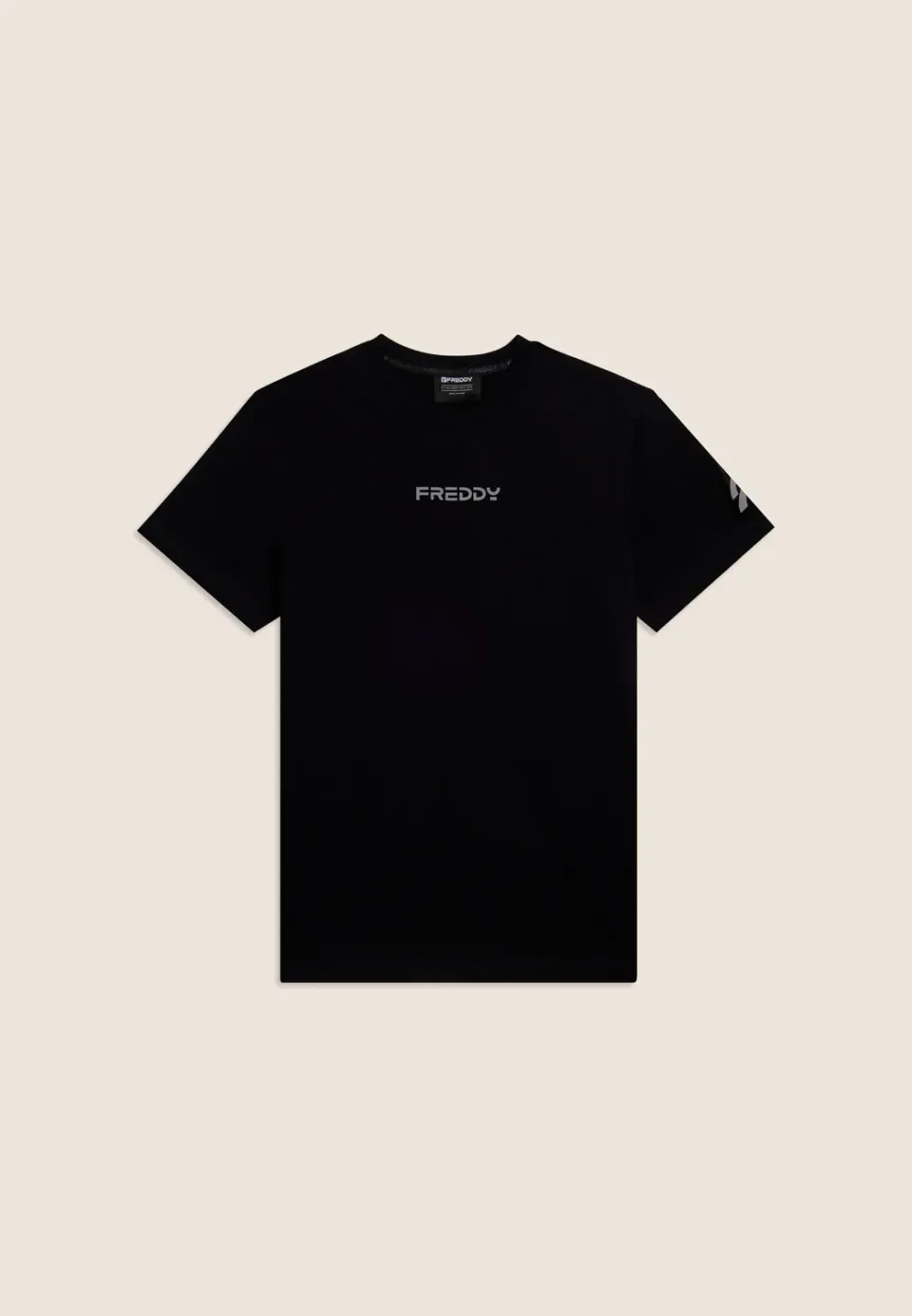 Freddy Baumwoll T-Shirt Herren Regular Schwarz mit Minilogo