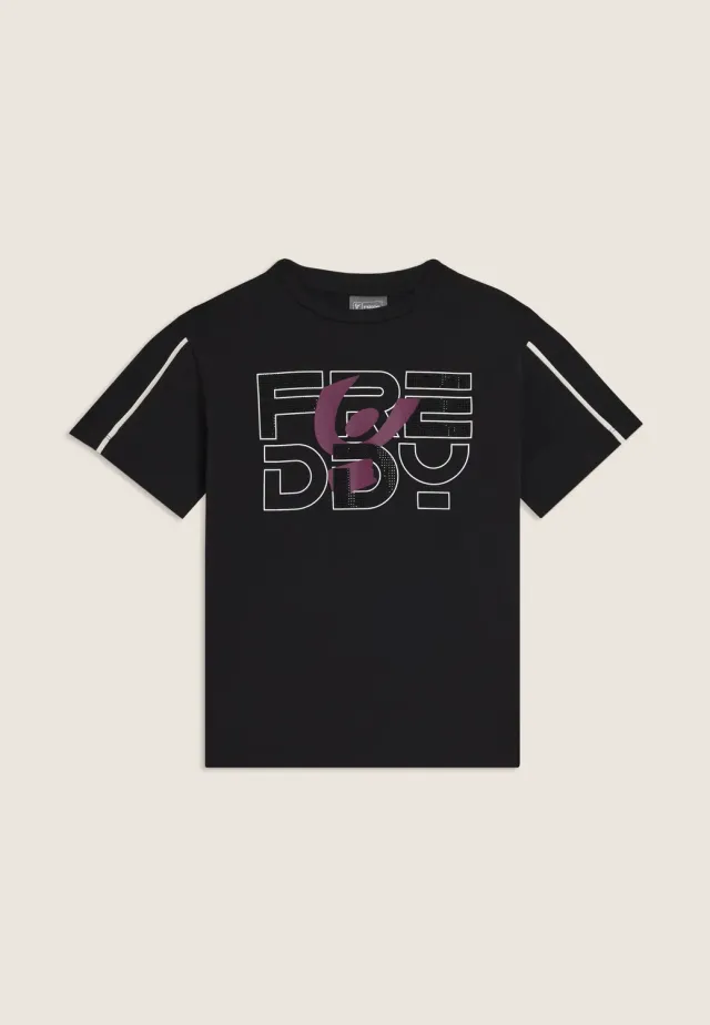 Freddy Junior T-Shirt Schwarz 10 Jahre Strass-Logo