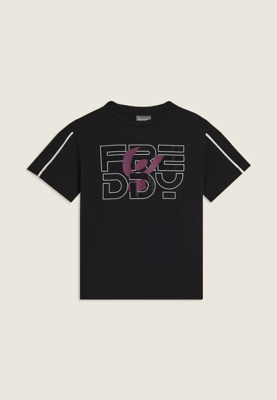 Freddy Junior T-Shirt Schwarz 10 Jahre Strass-Logo