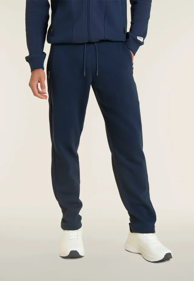Freddy Herren Sporthose Dress Blue Karo-Einsatz gerade