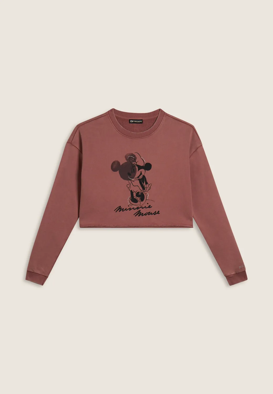 Freddy Disney Cropped Sweatshirt Grau Strass Used