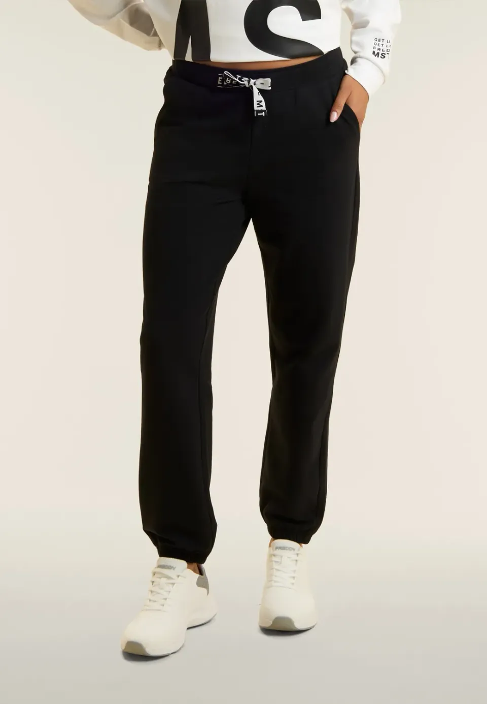 Freddy MST Regular Jogginghose mit Kordel Schwarz