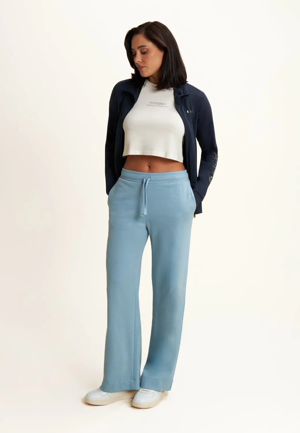 Freddy Cropped T-Shirt anthrazit slim fit