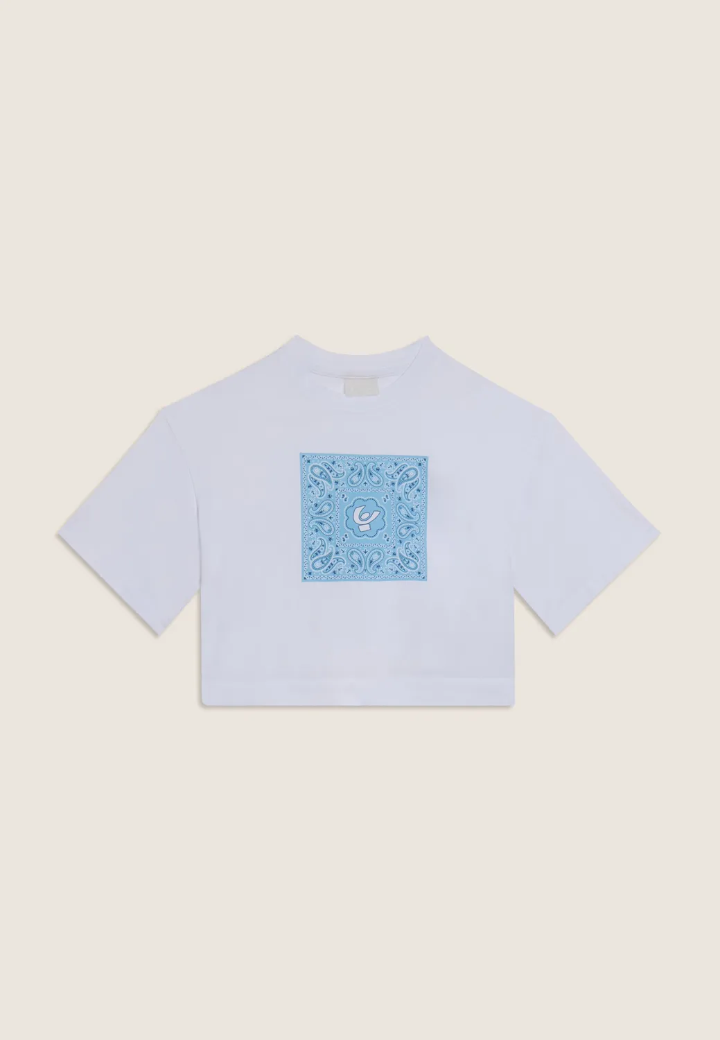 Freddy Cropped T-Shirt Mädchen Weiß Paisley