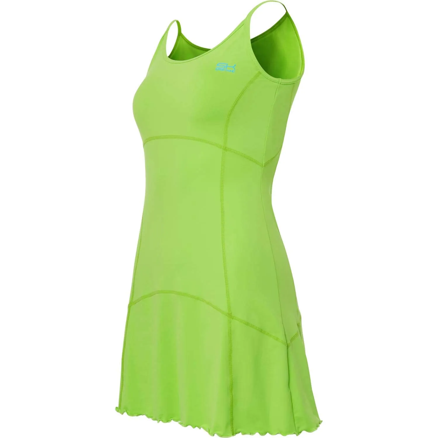 SPORTKIND Tennis Kleid neongrün Gr. 134 Spaghettiträger