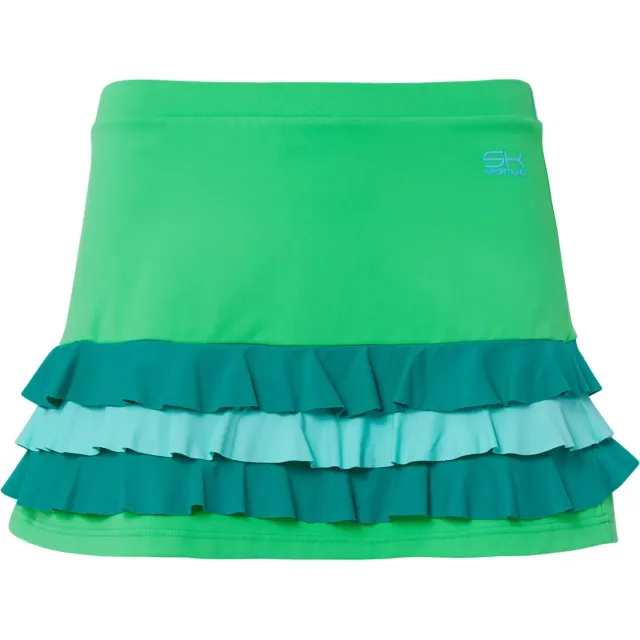 SPORTKIND Tennis Rüschenrock Skort Grün Mixed