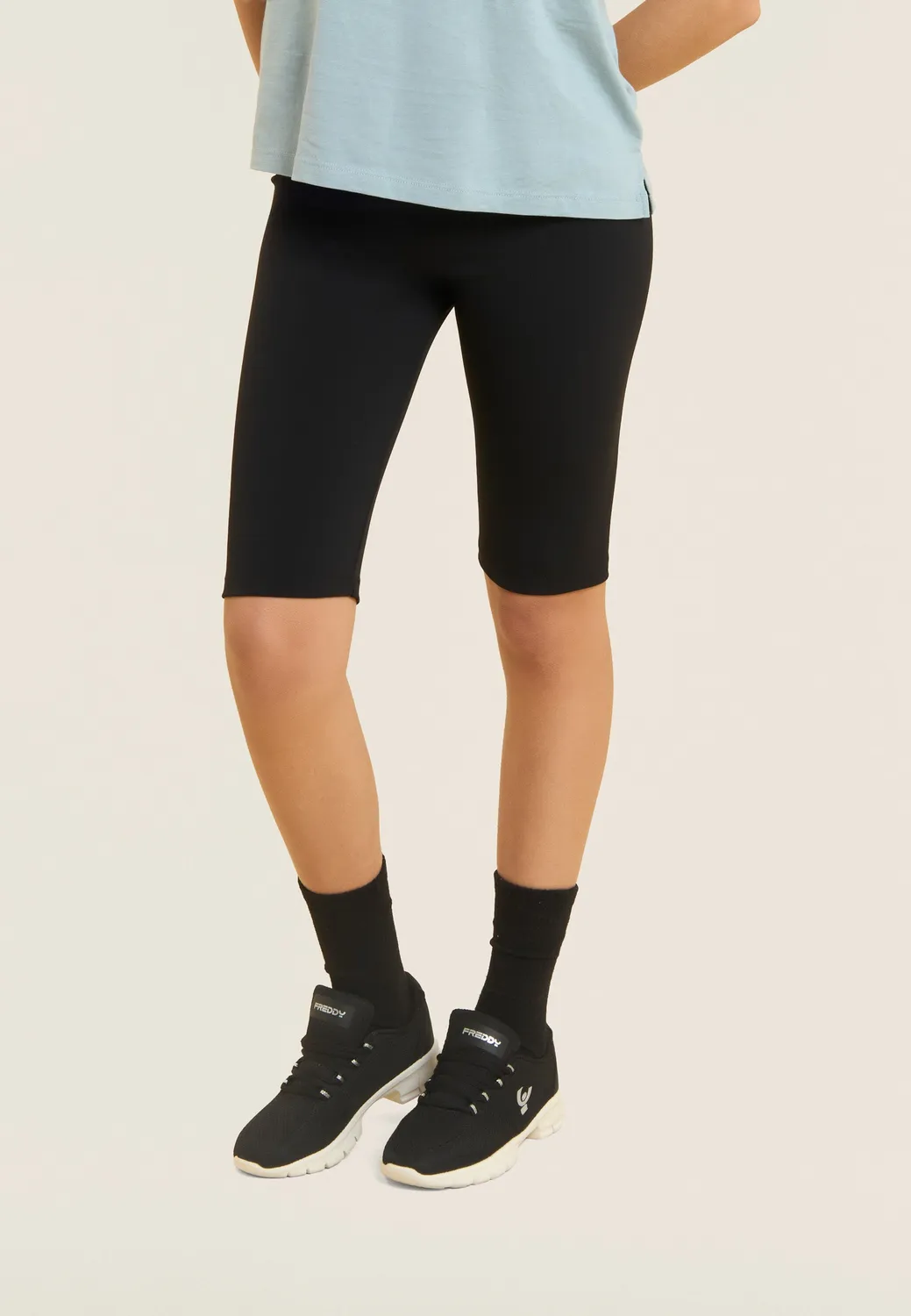 Freddy Biker Leggings schwarz Logo-Bund