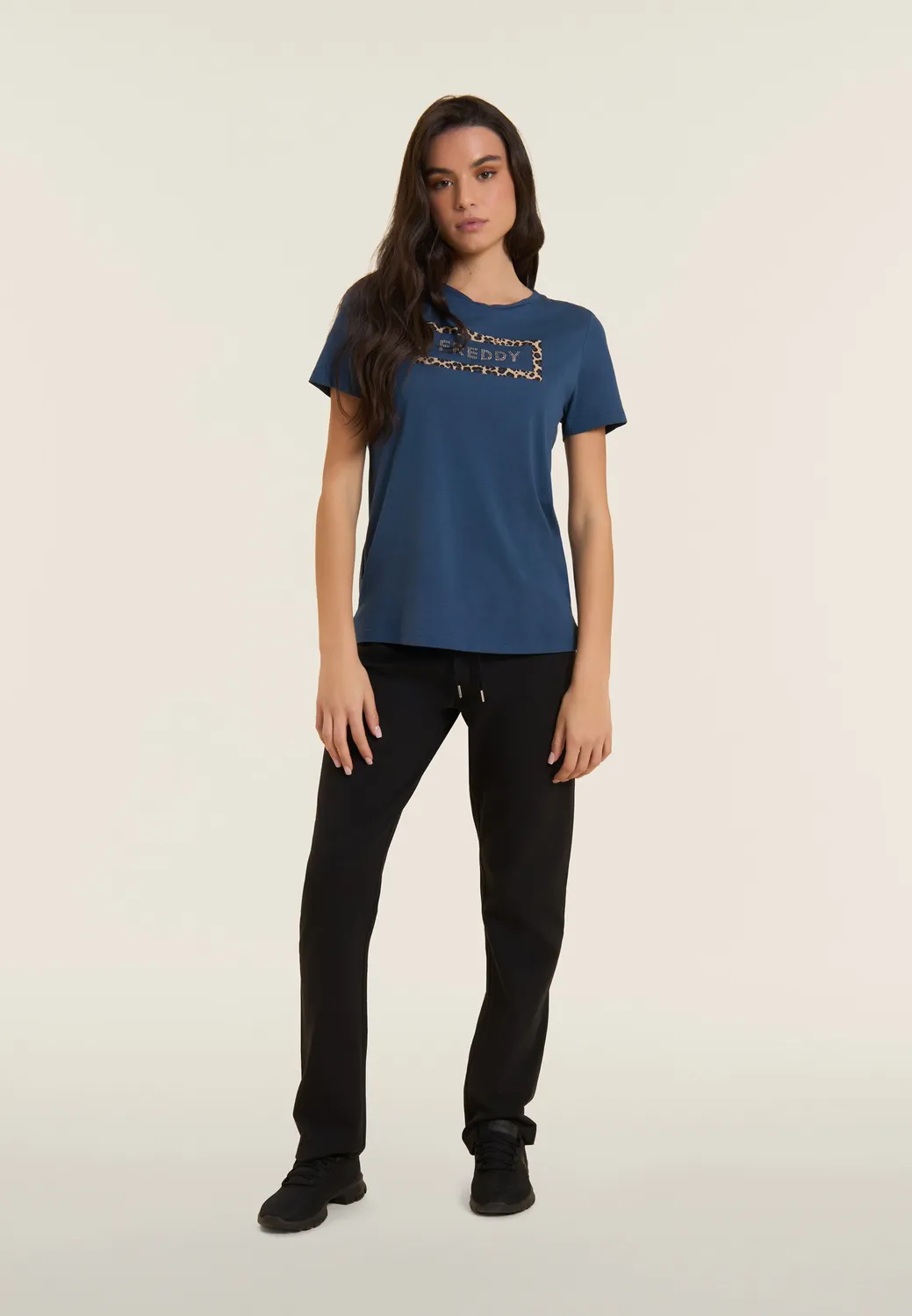 Freddy Sporthose Regular Fit Baumwolle Dunkelblau