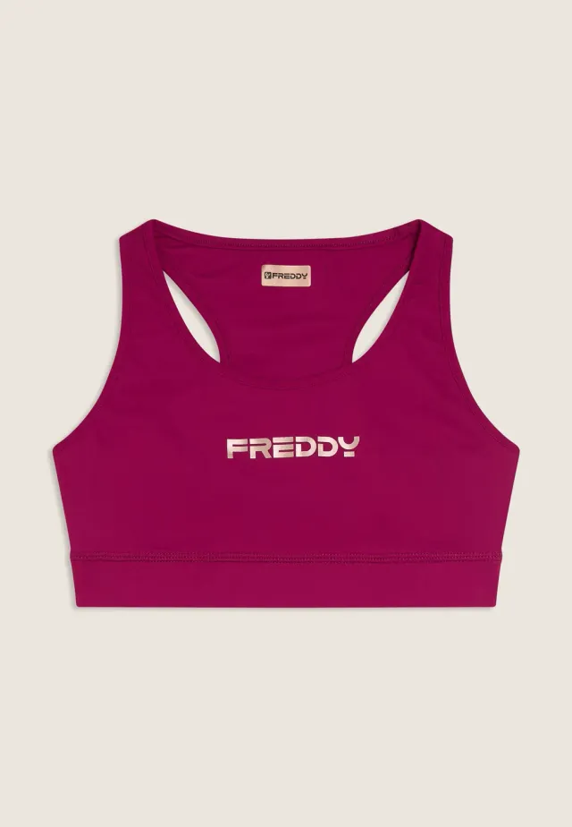 Freddy Sport-BH Top mittlerer Halt schwarz atmungsaktiv