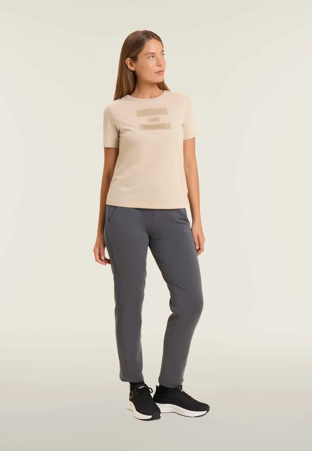 Freddy T-Shirt Damen Time to Shine Fig mit Strass