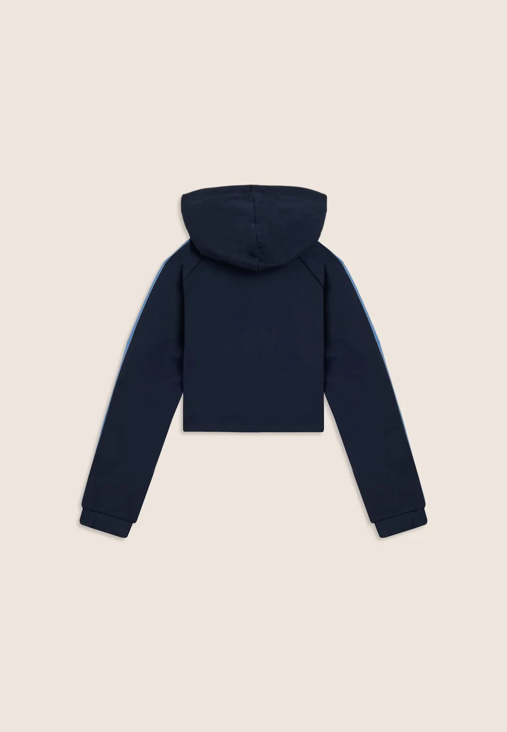 Freddy Mädchen Hoodie kurz Blau Silberstreifen fürs Training