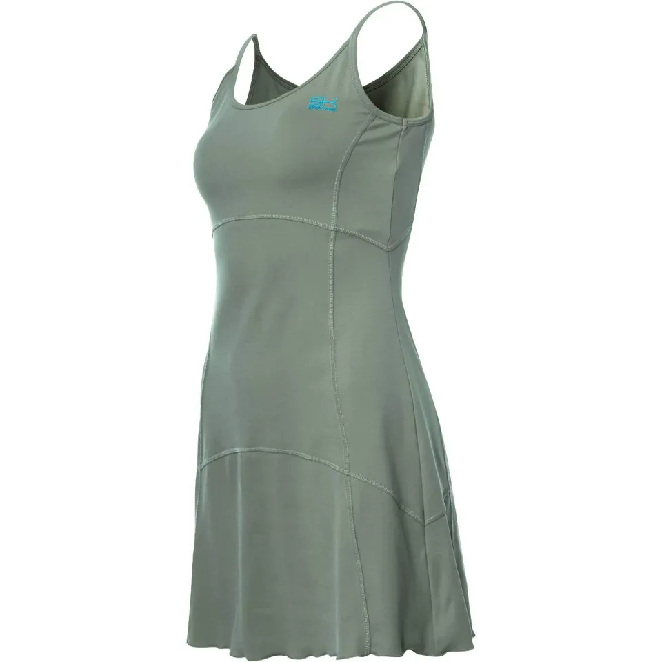 SPORTKIND Tennis Kleid Olivgrün Spaghettiträger