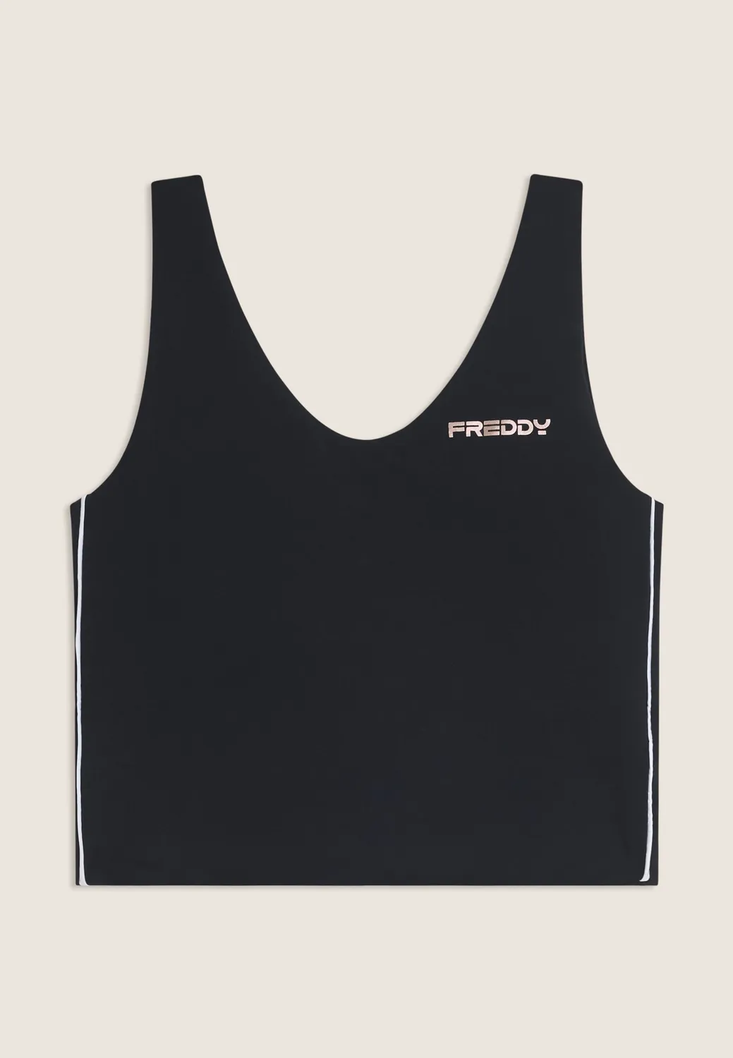 Freddy Cropped Top Damen Schwarz M V-Ausschnitt quick dry