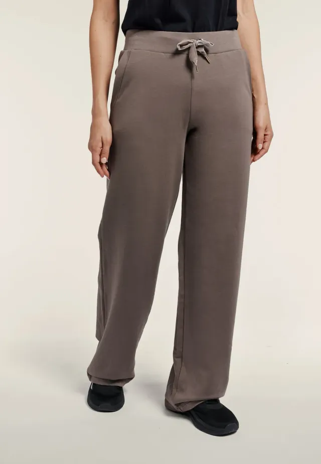 Freddy Wide Leg Sporthose Damen Falcon Brown Modal