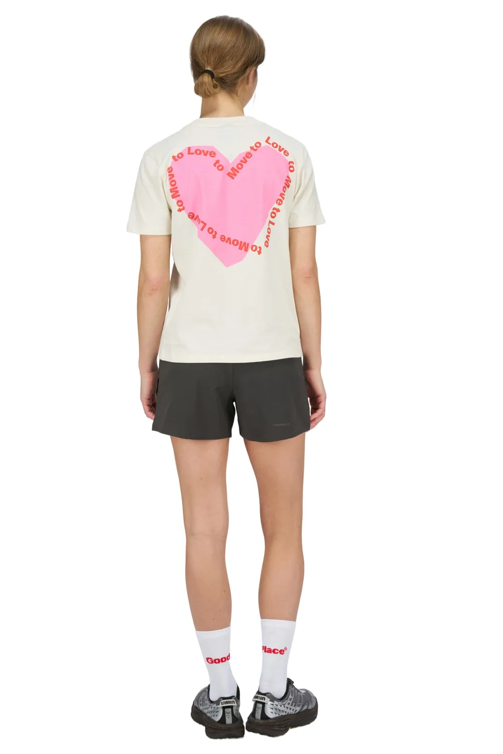 UNNA Heart T-shirt W T-Shirt Vanilla White Bio-Baumwolle
