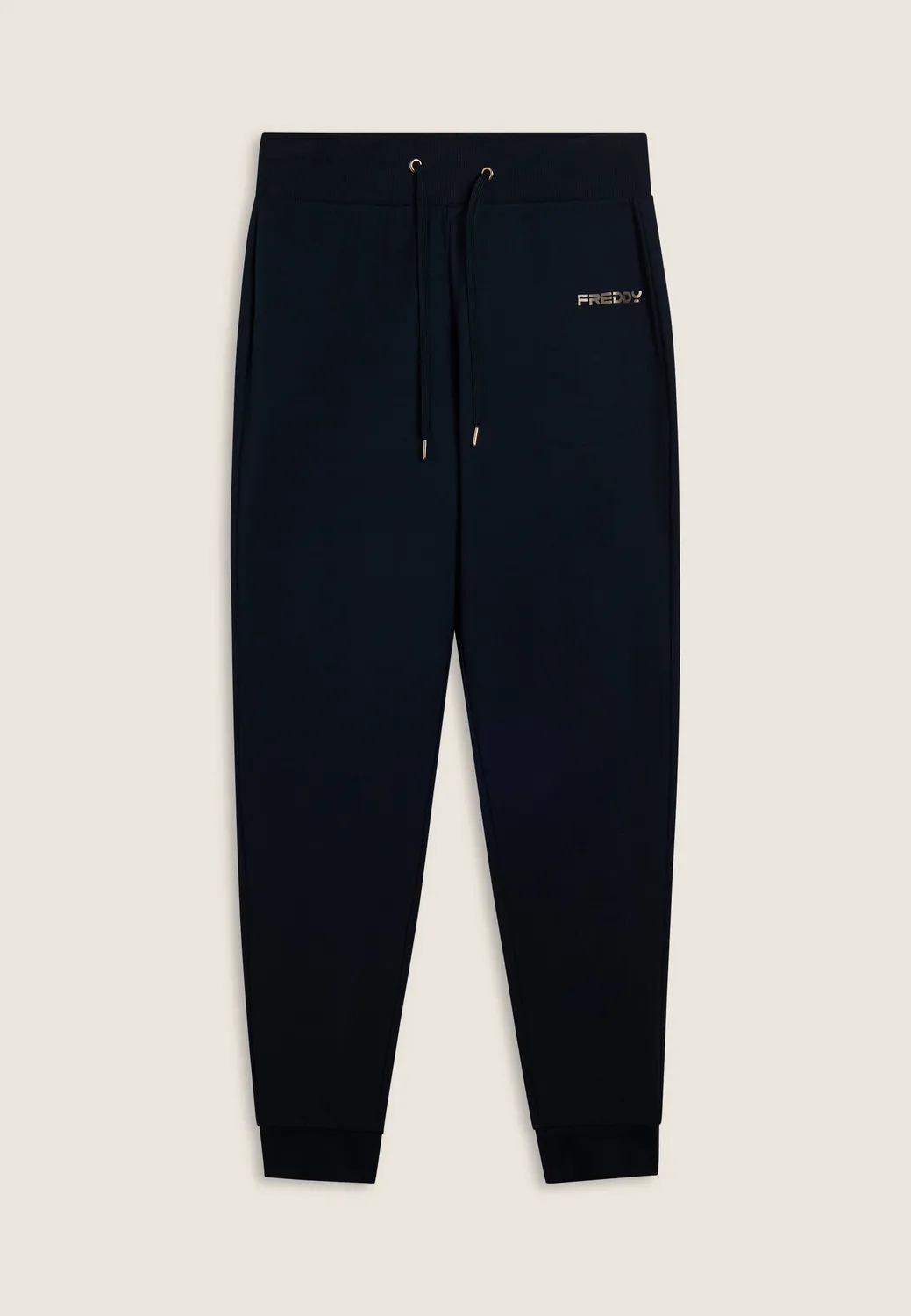 Freddy Jogginghose Damen Fleece Schwarz mit Kordelzug