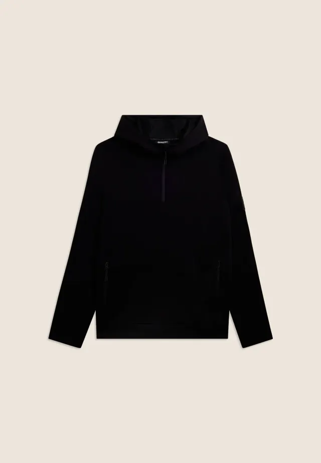 Freddy Herren Hoodie Halbzip Kapuze Schwarz