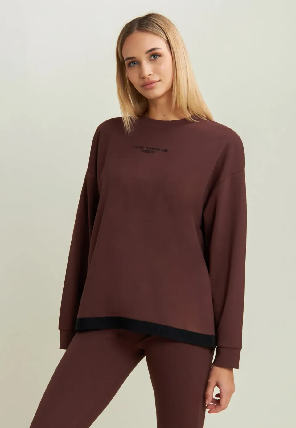 Freddy Sweatshirt Damen Schwarz Today Is Your Day
