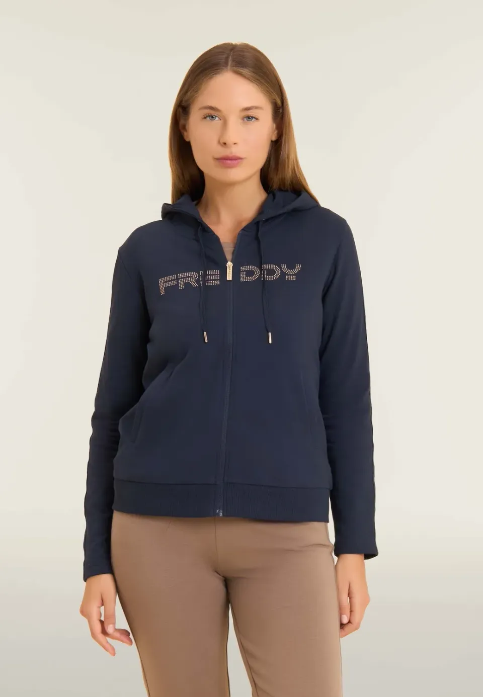 Freddy Zip Hoodie Damen Kapuze Logoband Dark Sapphire