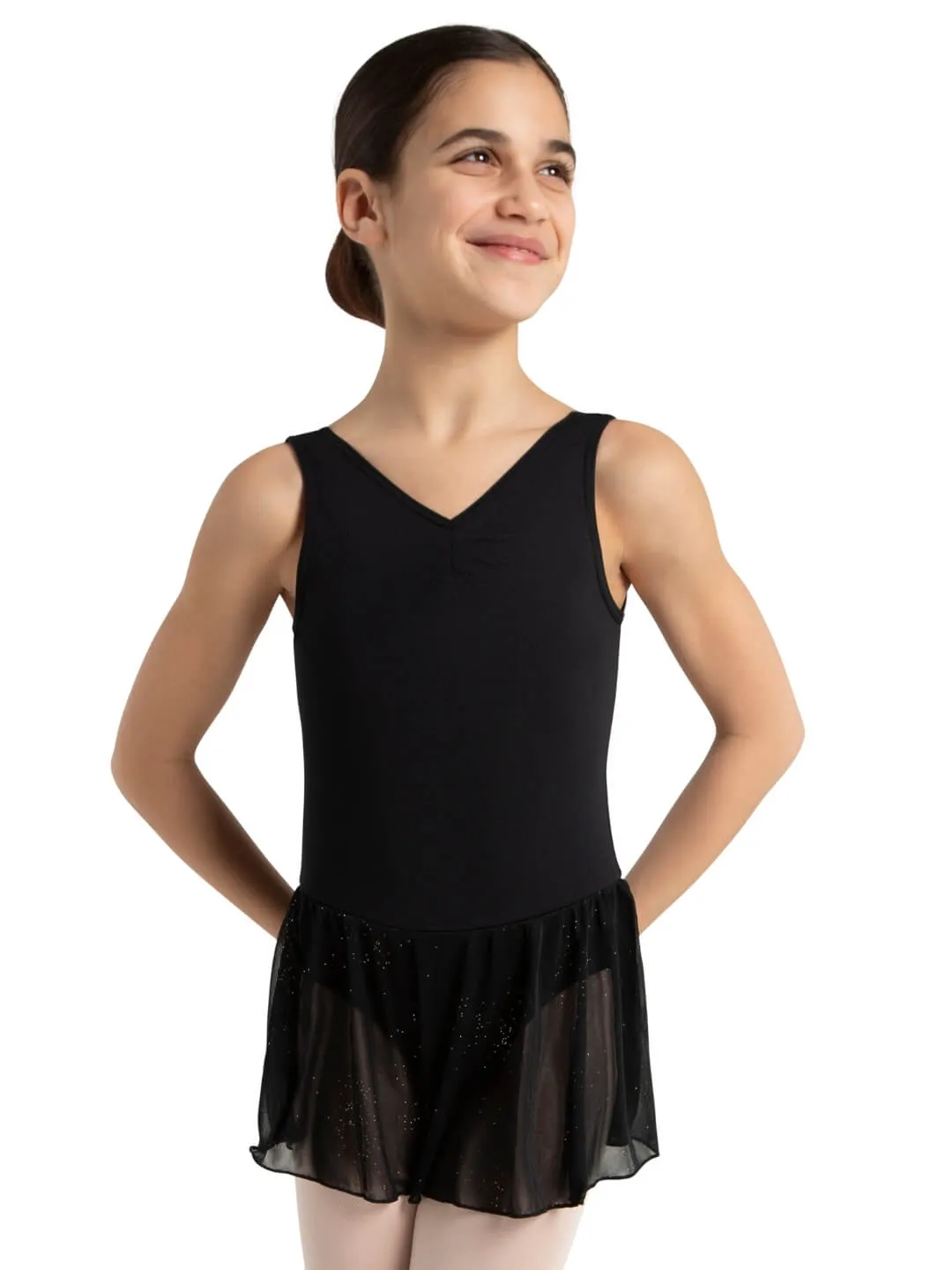 Capezio Pinch Front Tank Dress Kleid Schwarz Mädchen