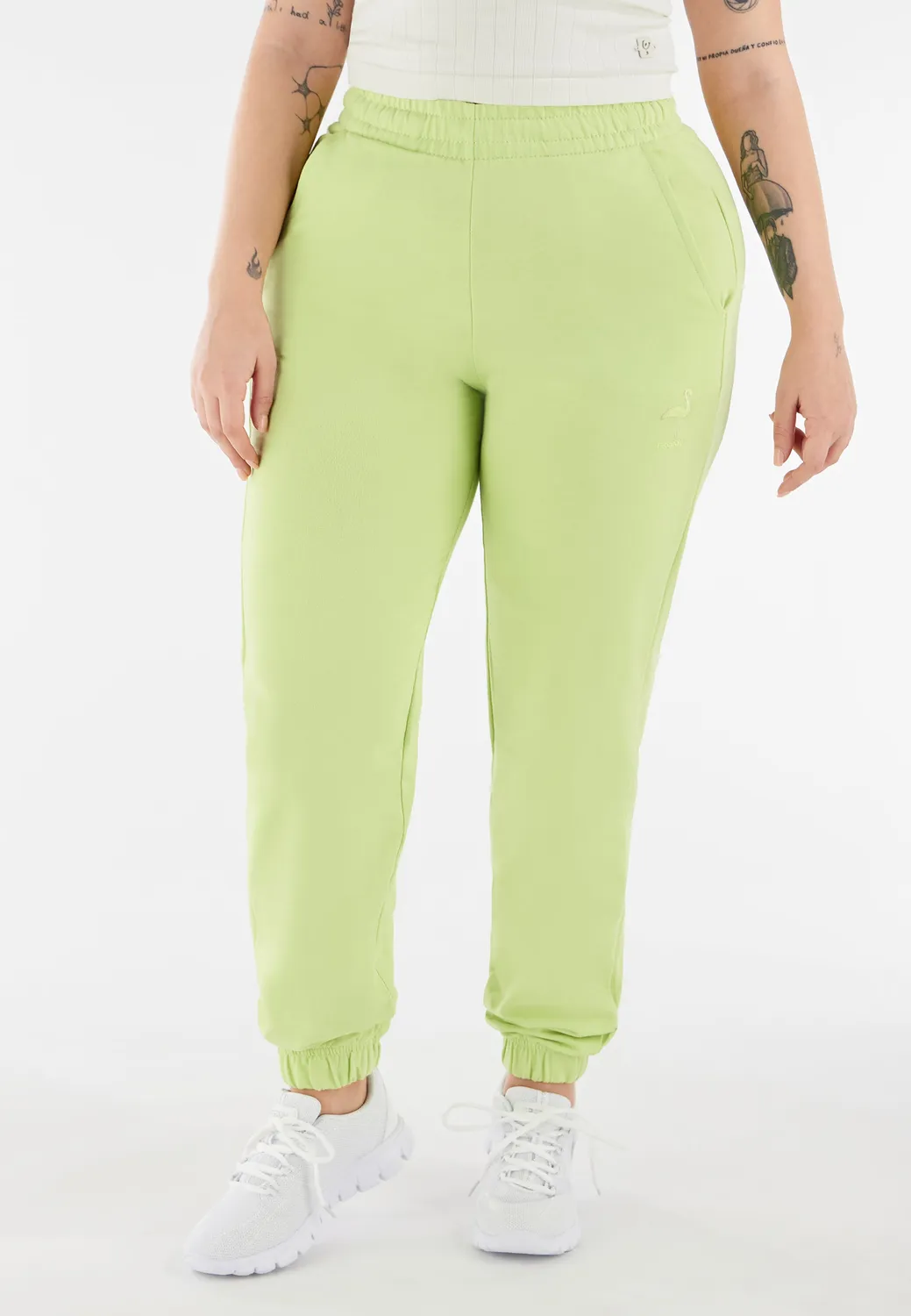 Freddy Damen Jogger French Terry Flamingo-Patch Rosa