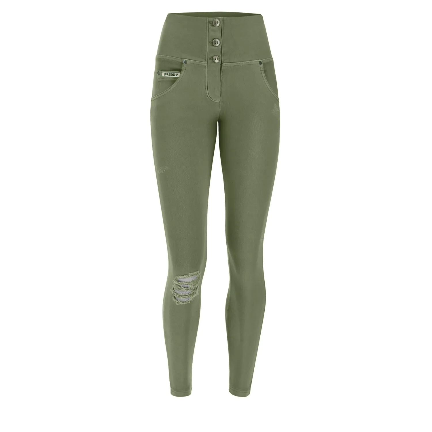 Freddy WR.UP 7/8 Push-up Hose Damen Blue Fog Ripped