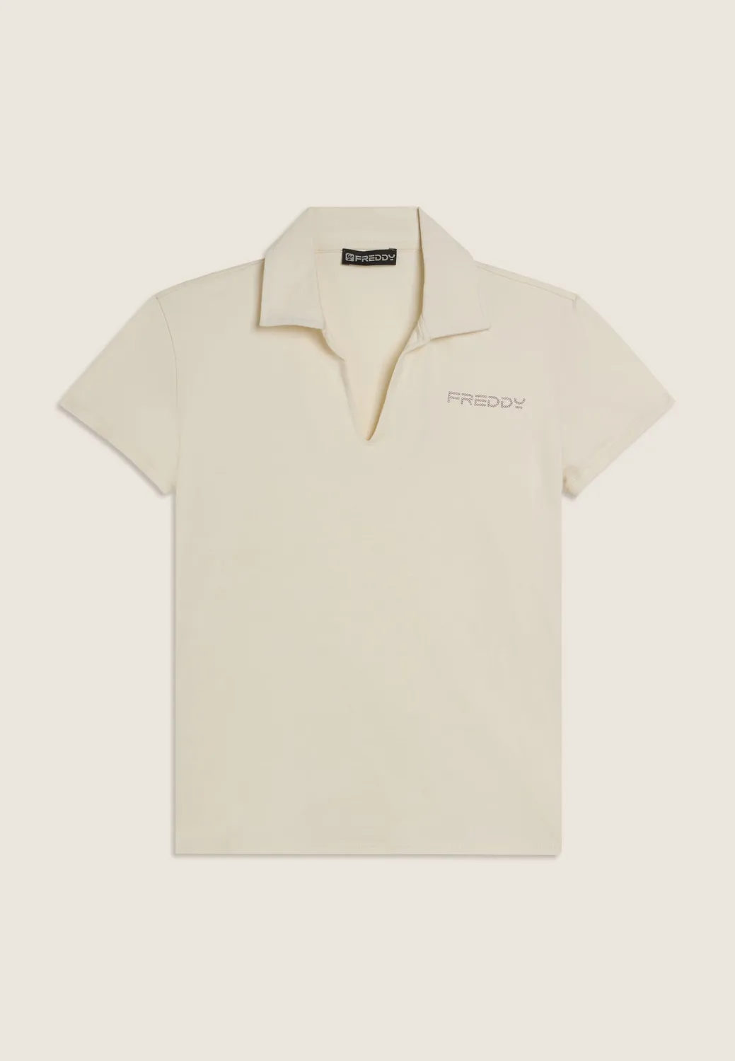 Freddy V-Ausschnitt T-Shirt Schwarz Kurzarm Baumwolle