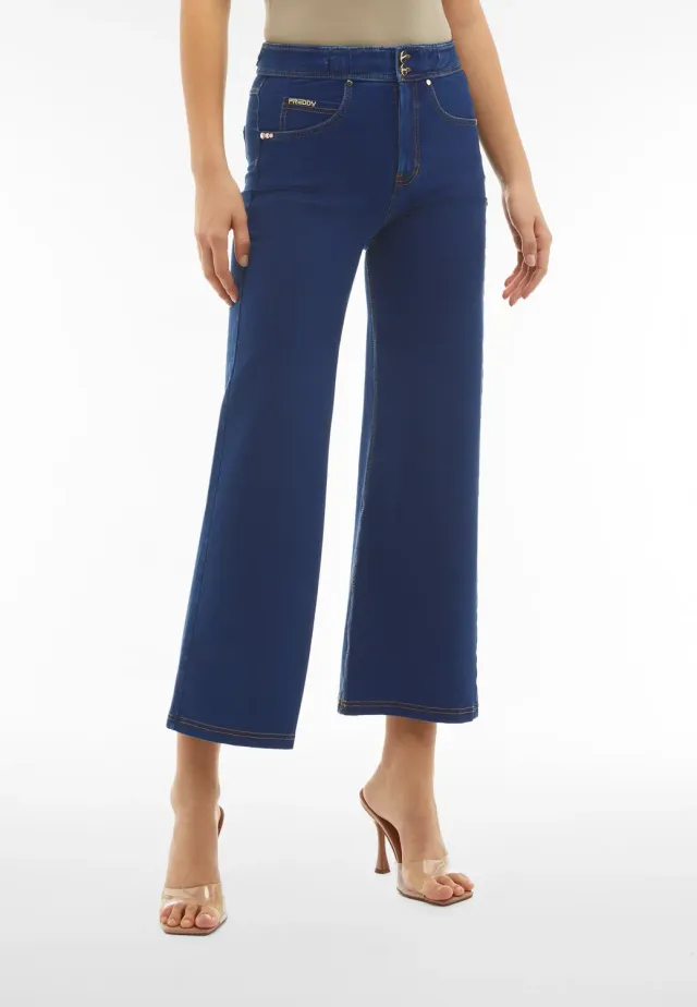 Freddy N.O.W. Wide Leg Cropped Jeanshose Denim