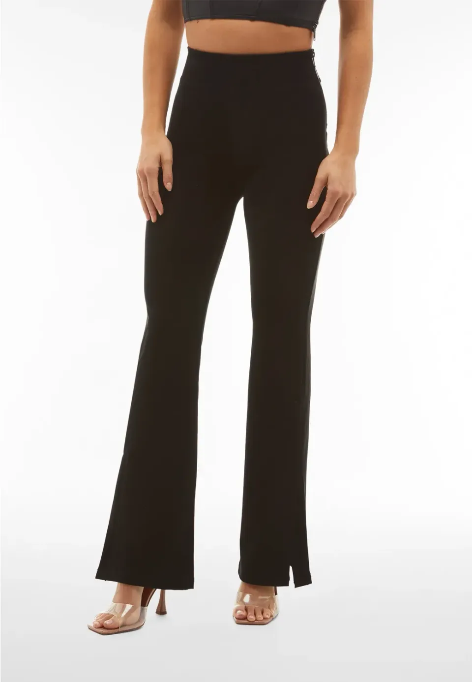 Freddy WR.UP Flare Kunstleder-Leggings Macaroon Push-up