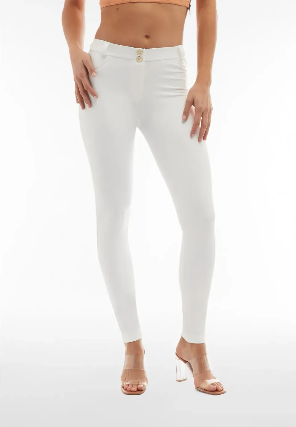 Freddy WR.UP Push-up Hose Schwarz Kunstleder High-Waist