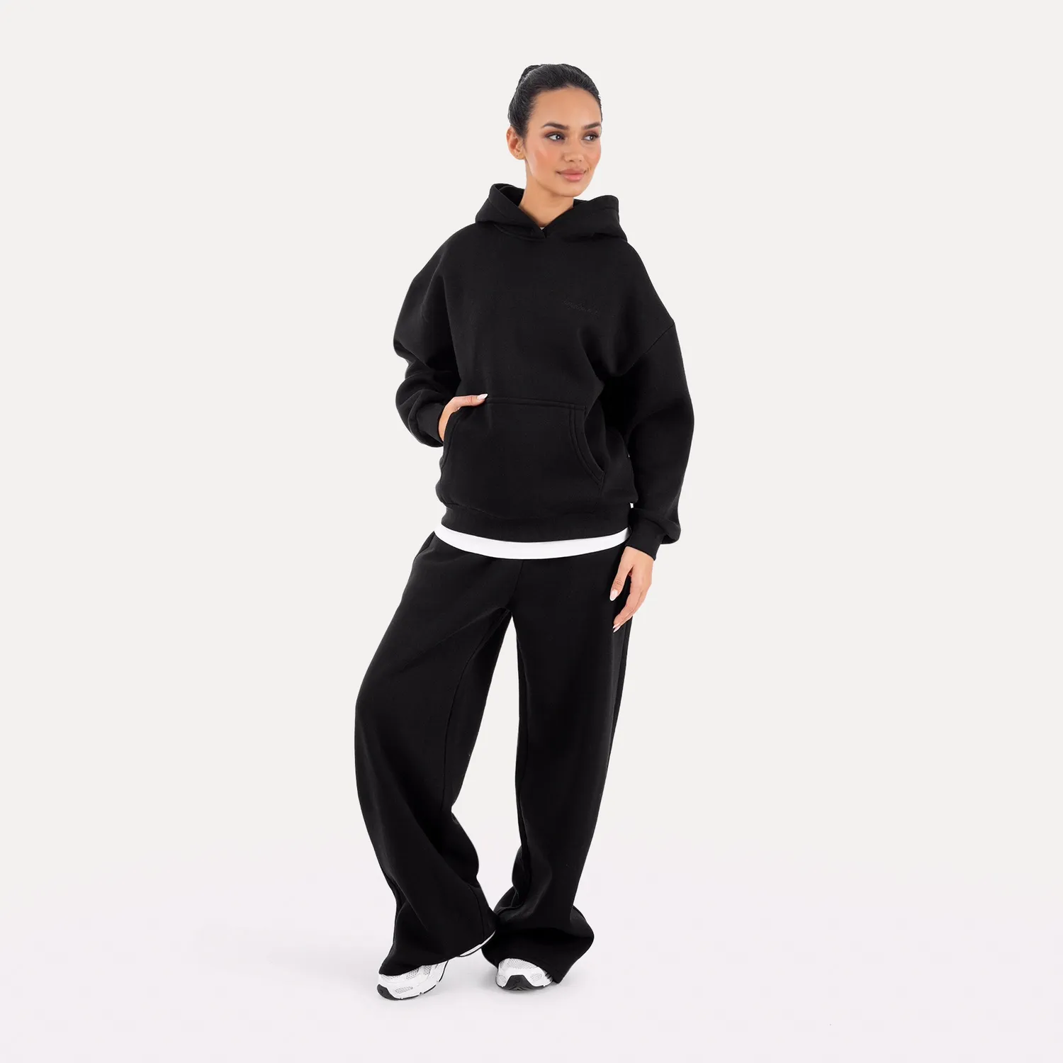 Smilodox Thalea Hoodie Damen Schwarz Kängurutasche