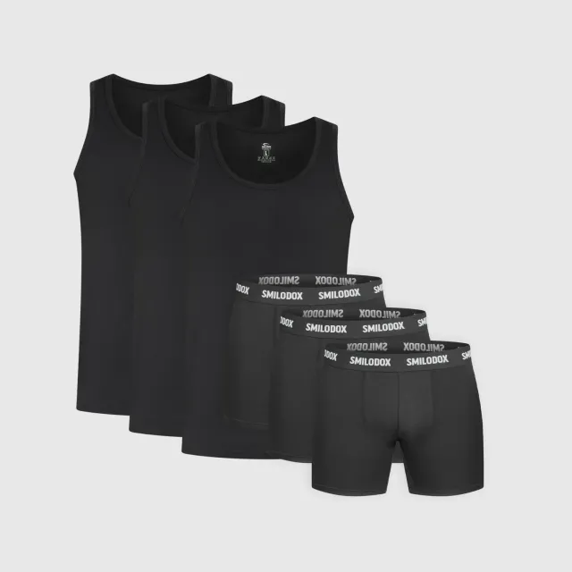 Smilodox Carnos Modal Set Schwarz 3er Pack Unterwäsche