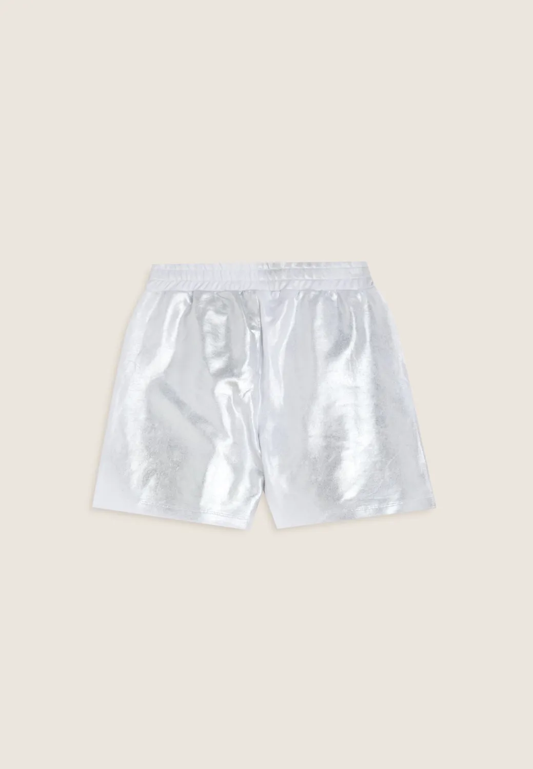 Freddy Coated Baumwoll Shorts Mädchen silber glänzend