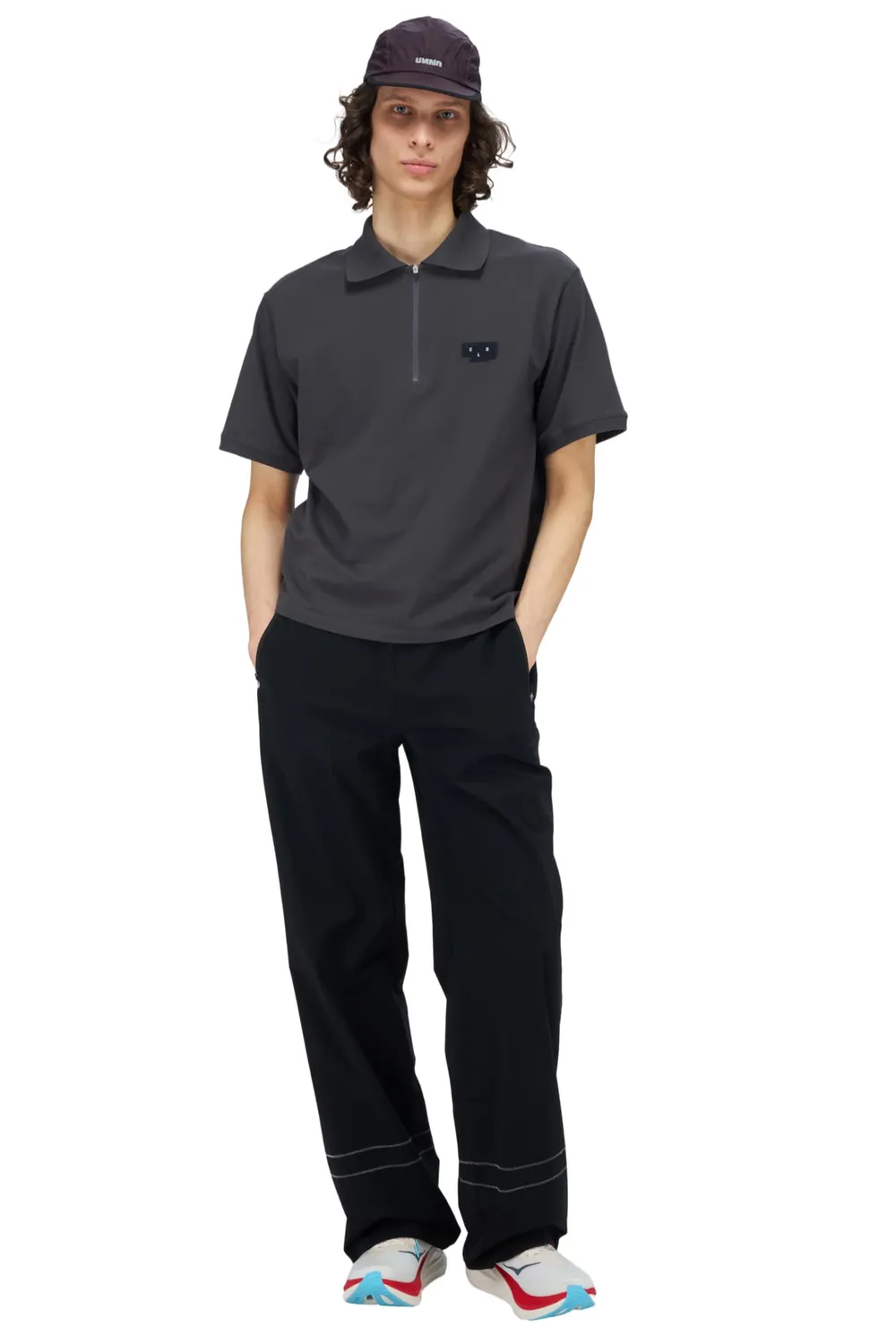 UNNA Polo Run Shirt Poloshirt Off Black Bio-Baumwolle