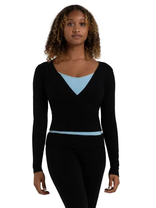 Capezio Harmonie Wickelpullover Kinder Pink Rippstrick