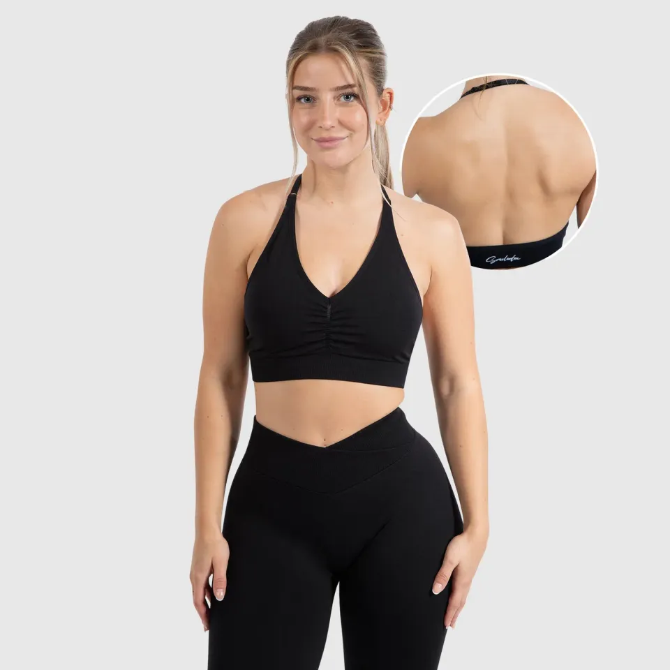 Smilodox Cetrina Scrunch Silvia Sport-BH Schwarz Scrunch