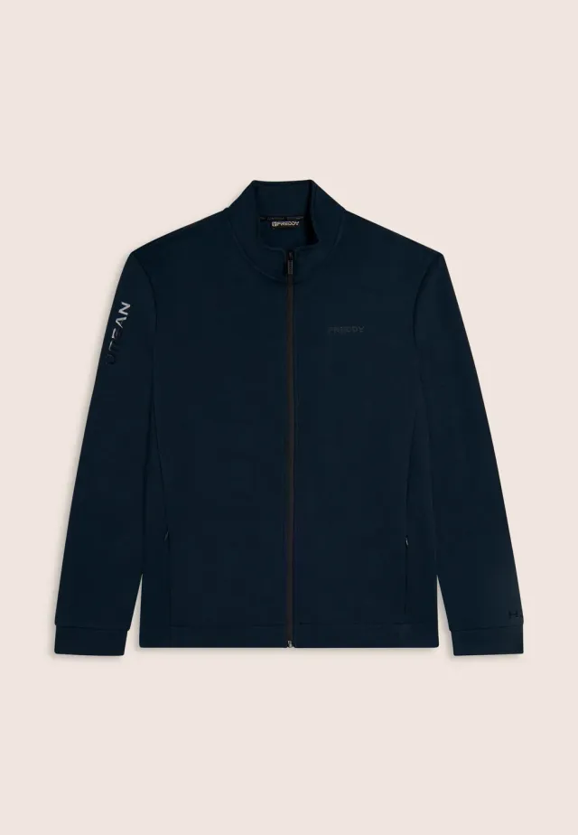 Freddy Full-Zip Sweatjacke Herren schwarz Stehkragen