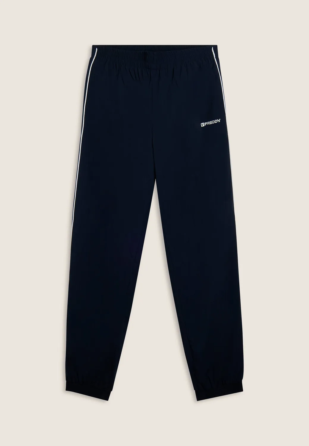 Freddy Herren Sporthose Nylon Stretch Dunkelblau-Weiß Kontrastnaht