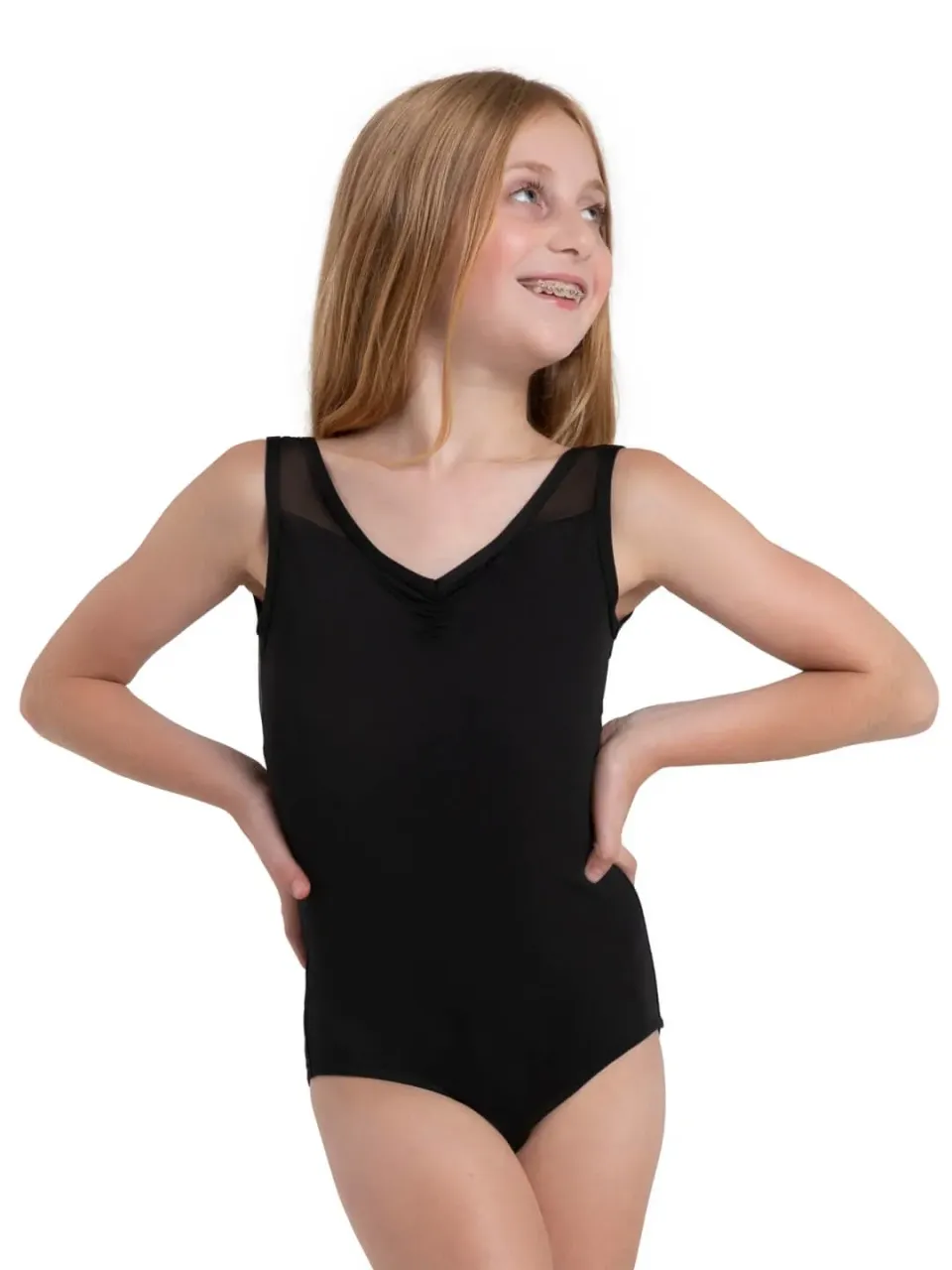 Capezio 12291C Jewel Garden Body Kind Schwarz Mesh