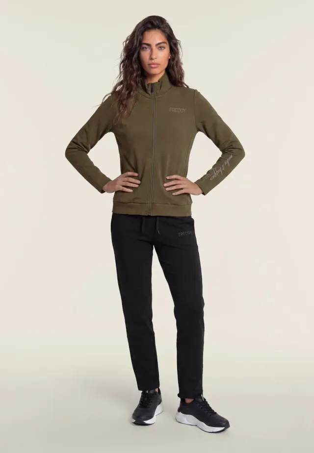 Freddy Trainingsanzug Mauve Wine-Black Baumwolle