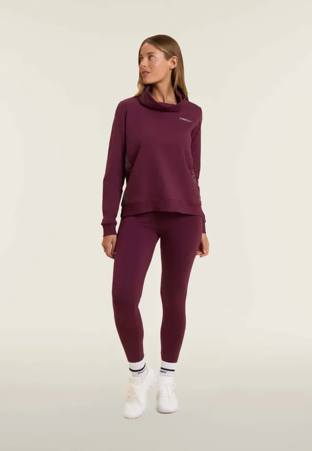 Freddy Sweatshirt Damen Grafik Feige hoher Kragen