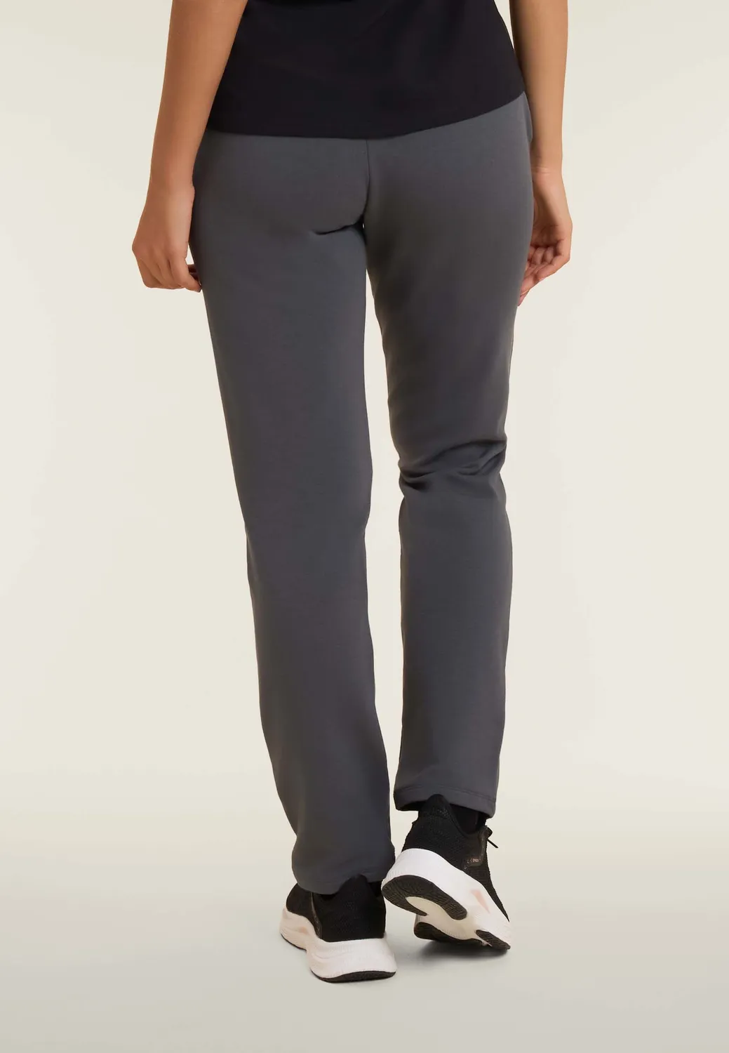 Freddy Jogginghose Damen Schwarz gerades Bein