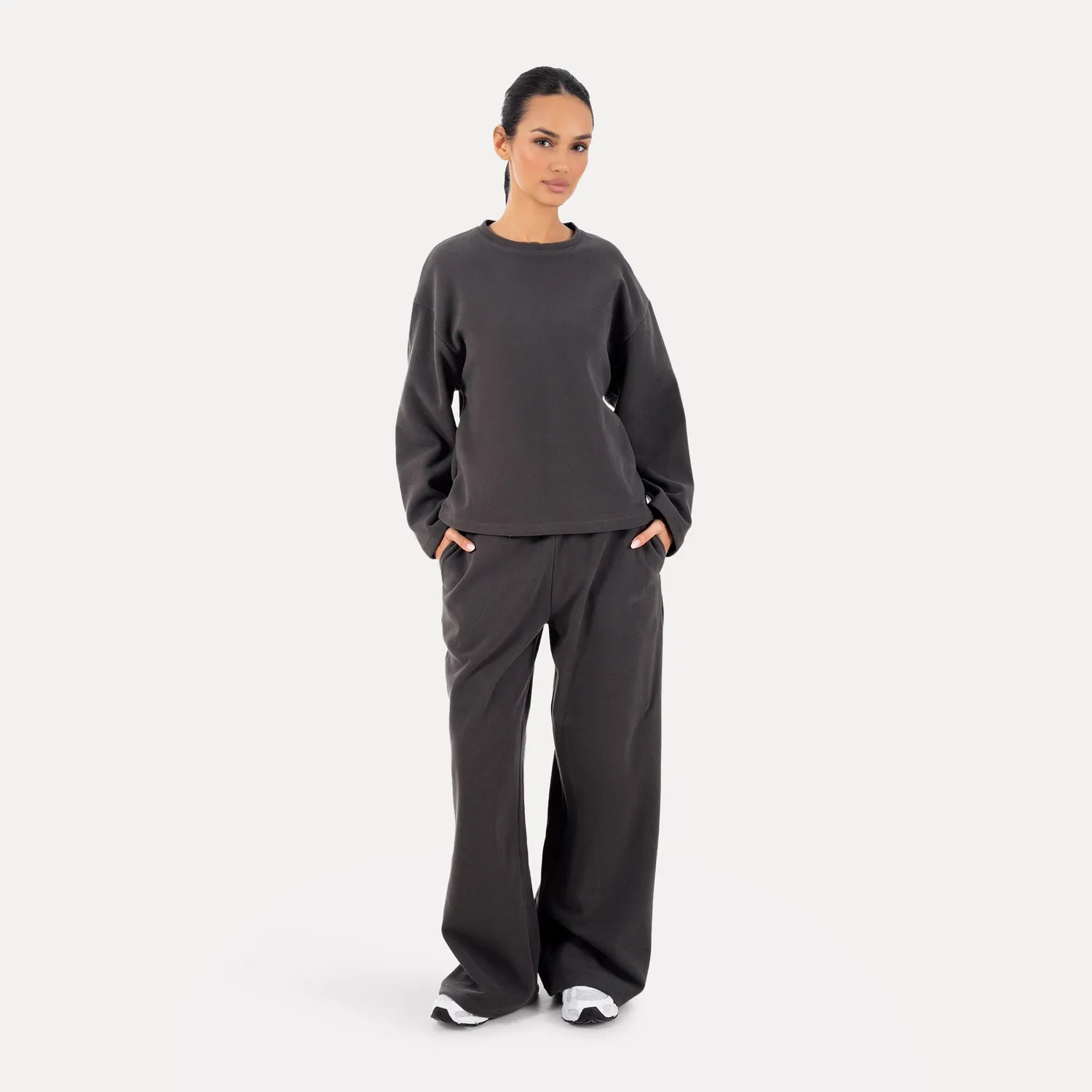 Smilodox Sirel Jogginghose Schwarz Oversize Wide-Leg