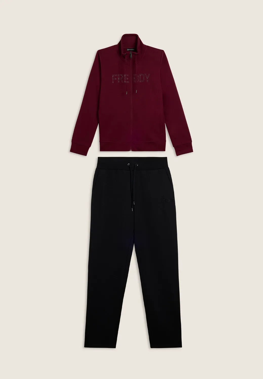 Freddy Damen Trainingsanzug Logo Schwarz Garz sweat
