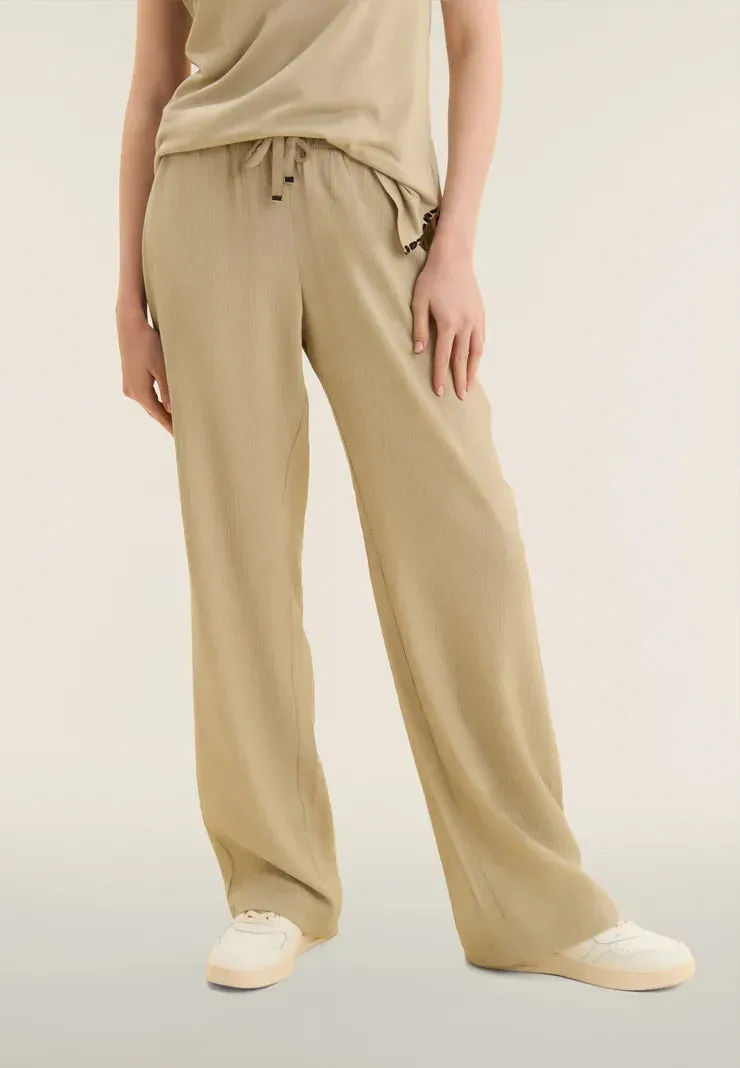 Freddy Wide-Leg Hose Damen Schwarz Crinkle Leicht