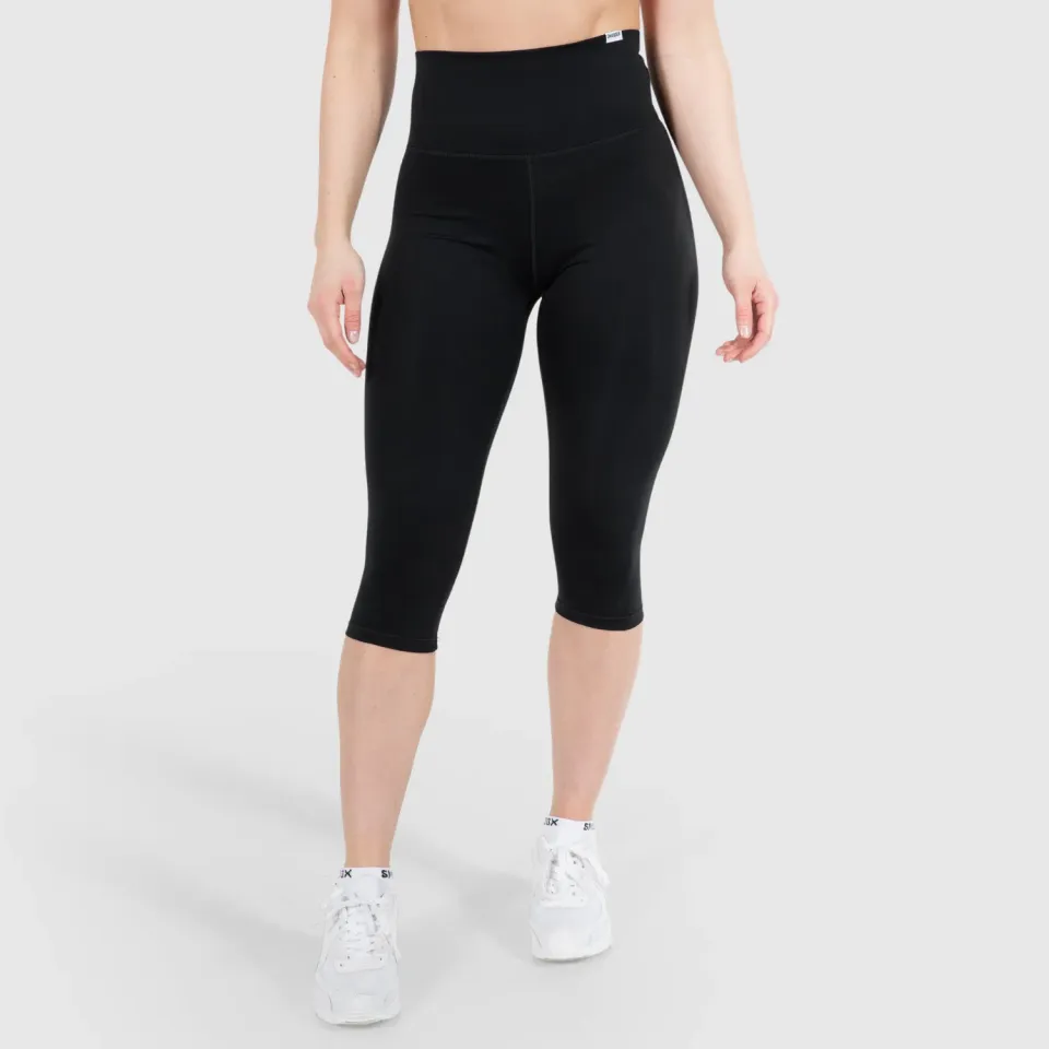 Smilodox Caprice Capri Leggings Damen Schwarz High Waist