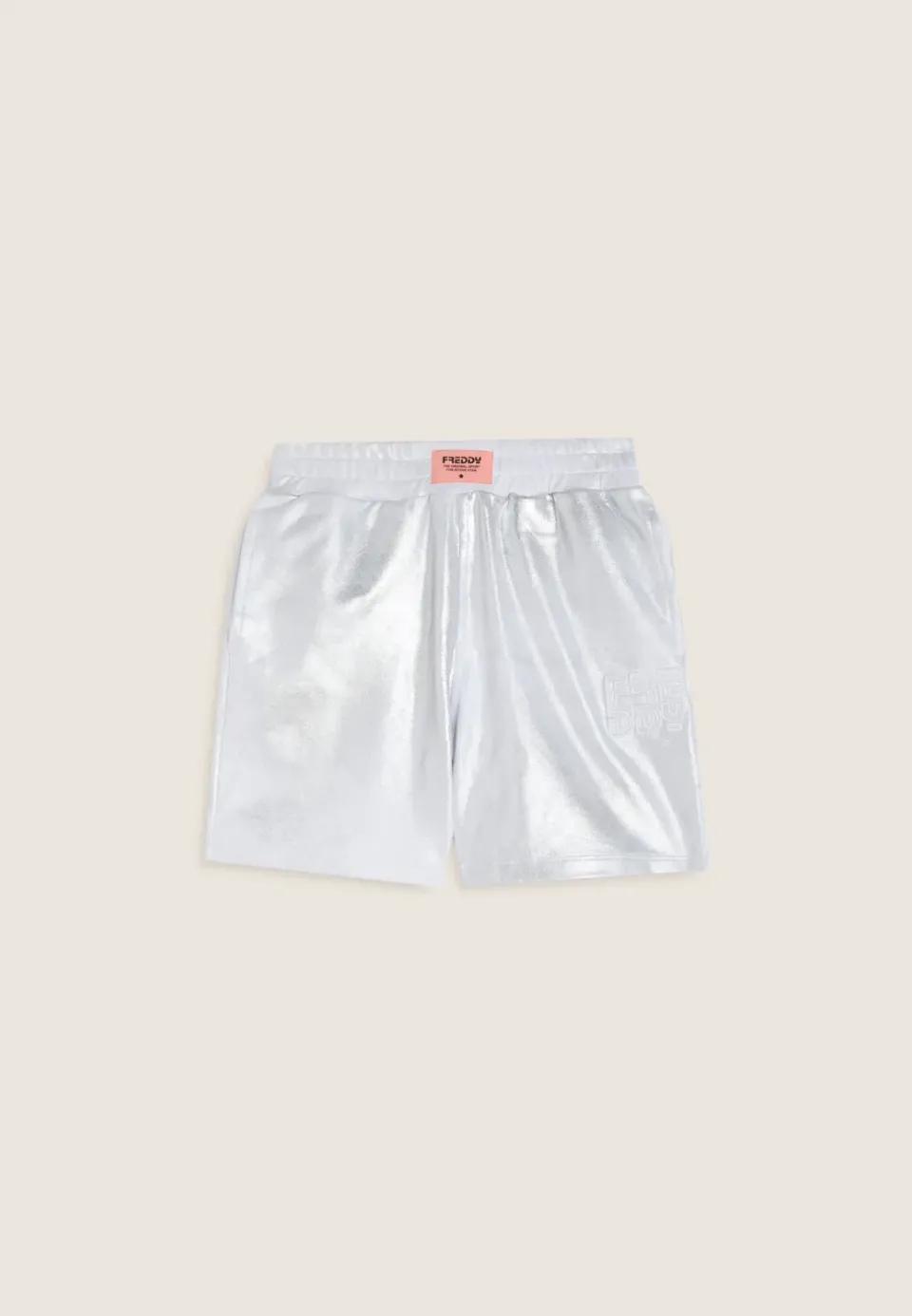 Freddy Coated Baumwoll Shorts Mädchen silber glänzend