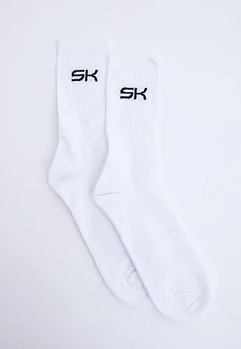 Sportkind Tennis Socken lang Weiß 31-34 atmungsaktiv