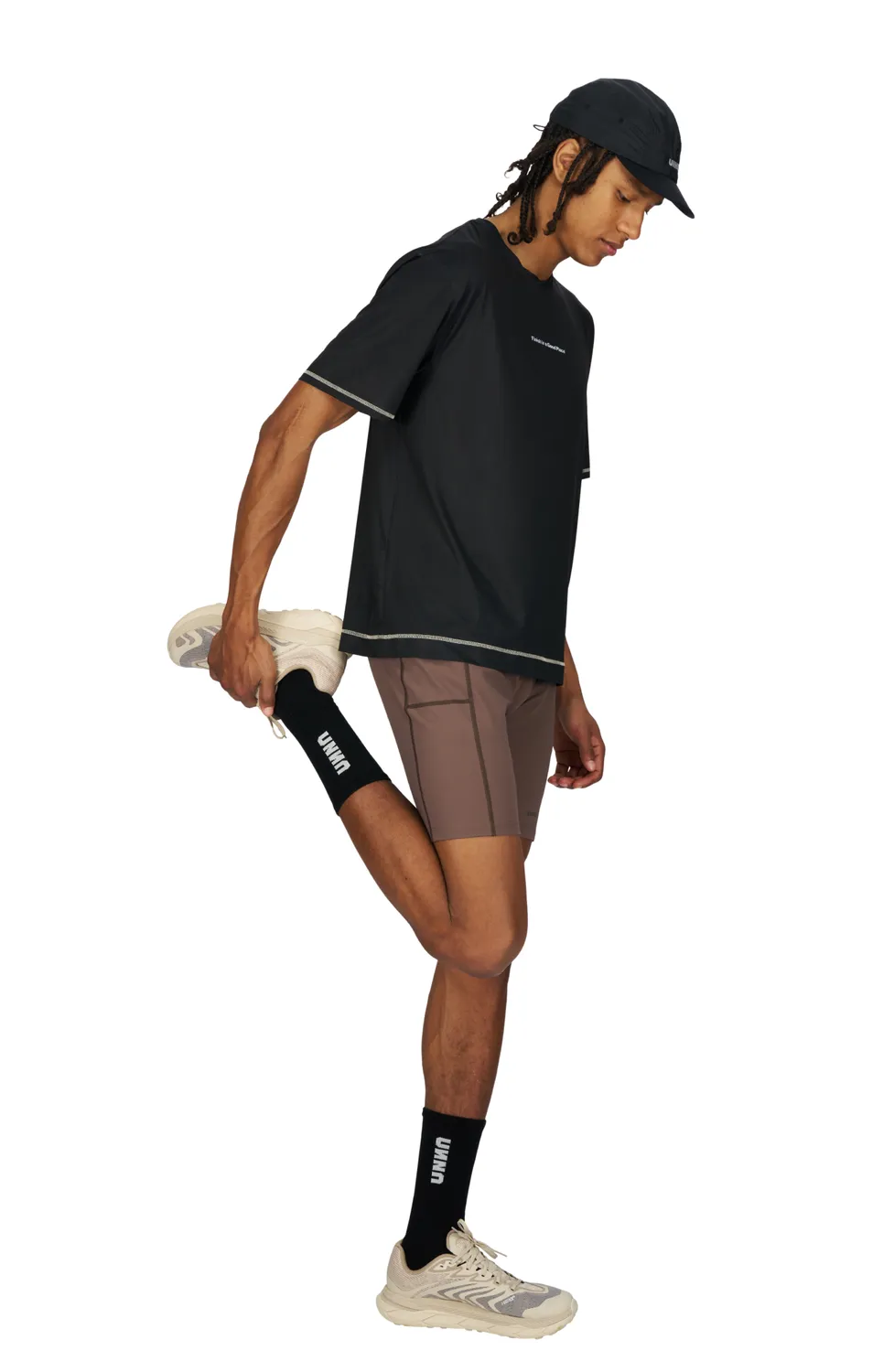 UNNA Boost Half Tights Laufshorts Plum Grey Herren